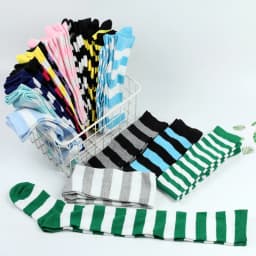 Wide Striped Stockings Women Over Knee High Long Socks Christmas Halloween Cosplay Anime Performance Party Gifts Socks Colorful