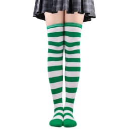 Wide Striped Stockings Women Over Knee High Long Socks Christmas Halloween Cosplay Anime Performance Party Gifts Socks Colorful