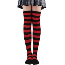 Wide Striped Stockings Women Over Knee High Long Socks Christmas Halloween Cosplay Anime Performance Party Gifts Socks Colorful