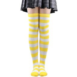 Wide Striped Stockings Women Over Knee High Long Socks Christmas Halloween Cosplay Anime Performance Party Gifts Socks Colorful