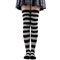 Wide Striped Stockings Women Over Knee High Long Socks Christmas Halloween Cosplay Anime Performance Party Gifts Socks Colorful