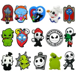 22Pcs Movie Nightmare Before Christmas Shoe Charms For Slides Clog Sandals Shoes Decorations Accessories Buckle For Party Gifts