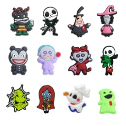 22Pcs Movie Nightmare Before Christmas Shoe Charms For Slides Clog Sandals Shoes Decorations Accessories Buckle For Party Gifts