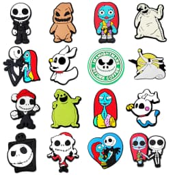 22Pcs Movie Nightmare Before Christmas Shoe Charms For Slides Clog Sandals Shoes Decorations Accessories Buckle For Party Gifts