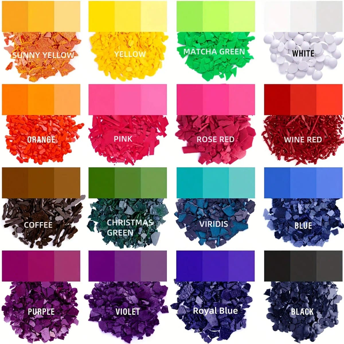 Candle Dyes - 6/12/16 Colors (1 Gram Each) for Candle Coloring and Making, Candle Making Materials, 16 Common Color Dyes, for Making Colorful Candles, DIY Candle Materials, Gifts for Family and Friends, DIY Atmosphere Decoration. Dyeing Materials for DIY Candle Making, Suitable for Christmas Gifts, New Year Gifts, and Atmosphere Setting.