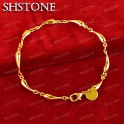 18K Gold Full Water Droplet Bracelets For Woman 925 Sterling Silver Chain Bracelets Fashion Party Wedding Jewelry Christmas Gift