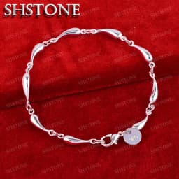 18K Gold Full Water Droplet Bracelets For Woman 925 Sterling Silver Chain Bracelets Fashion Party Wedding Jewelry Christmas Gift