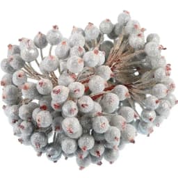 Artificial Frosted Berry Mini Double Head Christmas Holly Red Gold Silver Berries DIY Wreath Xmas Party Table Decora Wholesale