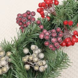 Artificial Frosted Berry Mini Double Head Christmas Holly Red Gold Silver Berries DIY Wreath Xmas Party Table Decora Wholesale