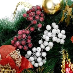Artificial Frosted Berry Mini Double Head Christmas Holly Red Gold Silver Berries DIY Wreath Xmas Party Table Decora Wholesale