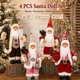 New Santa Claus Standing Figurine Christmas Decoration Window Display Ornament