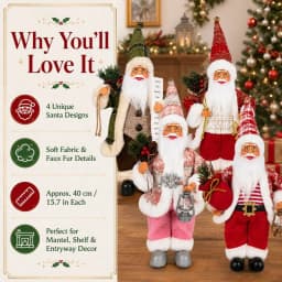 New Santa Claus Standing Figurine Christmas Decoration Window Display Ornament