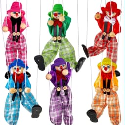 Marionette Puppets Clown Pull String Doll Birthday Christmas Gifts Theater Puppetry Party Favors For Kids Boys Girls Adults