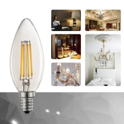 5PCS LED Edison Filament Candle Bulbs Light Golden C35 C35L 2W 4W 6W Warm White Dimmable E14 E12 E27 220V 110V For Crystal Light