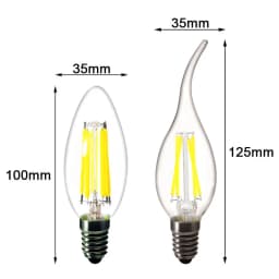 5PCS LED Edison Filament Candle Bulbs Light Golden C35 C35L 2W 4W 6W Warm White Dimmable E14 E12 E27 220V 110V For Crystal Light