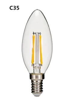 5PCS LED Edison Filament Candle Bulbs Light Golden C35 C35L 2W 4W 6W Warm White Dimmable E14 E12 E27 220V 110V For Crystal Light