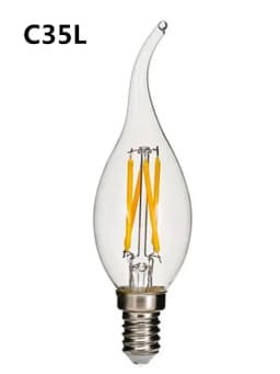 5PCS LED Edison Filament Candle Bulbs Light Golden C35 C35L 2W 4W 6W Warm White Dimmable E14 E12 E27 220V 110V For Crystal Light