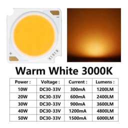 5pcs 10W 20W 30W 40W 50W Bridgelux LED Chip DC30-33V For Flood Light Spotlight Diy Lighting Cold White Warm White Neutral White