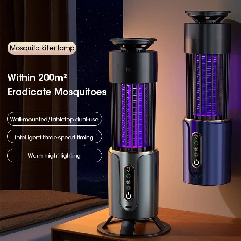 Electric Mosquito Killer Lamps Mute Insect Trap Camping Lantern Mosquito Killer Lamp USB Timing Outdoor Insect Killer Repellent