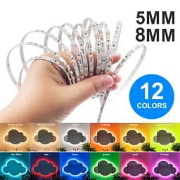 12V 24V 5m 10m LED Strip 5mm 8mm PCB Light 2835 120Leds/m White Red Pink Purple Ice Blue Flexible Tape Backlights for Decoration
