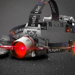 Newest Red Light LED Headlamp 3-Mode Zoomable Headlight 18650 Battery Head Torch Fishing Light Camping Hunting Flashlight