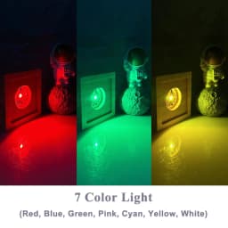 7 Color Light Square LED Lights Wooden Lighted Base Stand Lasers Crystal Glass DIY Night Lighted Base Resin Art Ornament