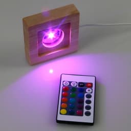7 Color Light Square LED Lights Wooden Lighted Base Stand Lasers Crystal Glass DIY Night Lighted Base Resin Art Ornament