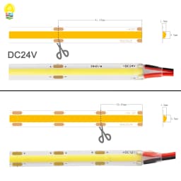 SUMBULBS FCOB LED Strip Light 480 Chips/M LED COB 12V Warm Nature Cool White for Bedroom Stage Home TV DIY Lighting Decoration