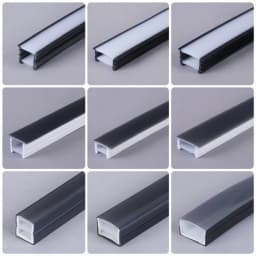 Black Flexible LED Silicone Neon Tube Waterproof Silica Gel Ribbon Rope Strip Light Living Room Decor Linear Lamp 1616 2020 3020