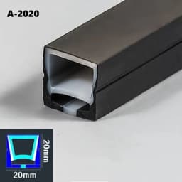 Black Flexible LED Silicone Neon Tube Waterproof Silica Gel Ribbon Rope Strip Light Living Room Decor Linear Lamp 1616 2020 3020
