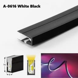Black Flexible LED Silicone Neon Tube Waterproof Silica Gel Ribbon Rope Strip Light Living Room Decor Linear Lamp 1616 2020 3020