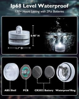 Waterproof LED Tea Light Candle Battery Powered Underwater Decorative Lamp for Party Wedding Atmosphere Lighting