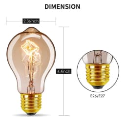 6pcs/lot Dimmable 60W Retro 40W E27 A60 Warm White Color A19 Incandescent Vintage Edison Light Bulb Filament Light AC220-240V