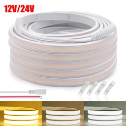 DC 12V 24V COB LED Strip Neon Light Dimmable 320LED/m Flexible Silicone Rope Lights Linear Lighting 1m 2m 5m 10m 15m 20m 50CM