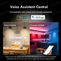 Tuya E27 Zigbee Lamp Bluetooth WiFi Smart LED Lamp RGB+CW+WW 15W Led Light Bulbs Works With Amazon Alexa Google Home Room Decor