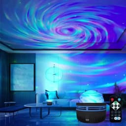 Starry Sky Galaxy Lamp Projector LED Night Light Remote Control Sound Active 5V USB Charging 7 Modes for Kids Room Party Decor