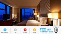 Grensk DC 12V 24V Tubular Bulbs Low Voltage T22 1W Led Filament Bulb E12 Candelabra Base LED Lamp RV Locomotive Room Lights