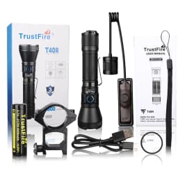 Trustfire T40R Army Tactical Led Flashlights 1800 Lumens 550 Meters Beam Rechargeable Lamp IP68 Military Torch with USB Charging