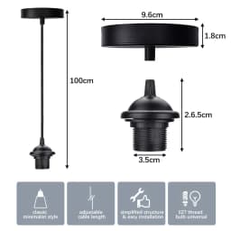 Vintage Edison Lamp Base Full Tooth E26 E27 Screw Ceiling Light Pendant Light Holder Socket Base for Retro Incandescent Filament