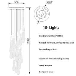 2026 New Modern LED Crystal Ceiling Chandelier Lustre Applicable To Restaurant  Stair Living Room Bedroom Lamp Art Ceiling Light
