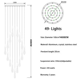 2026 New Modern LED Crystal Ceiling Chandelier Lustre Applicable To Restaurant  Stair Living Room Bedroom Lamp Art Ceiling Light