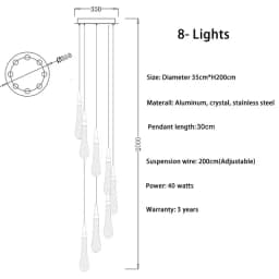 2026 New Modern LED Crystal Ceiling Chandelier Lustre Applicable To Restaurant  Stair Living Room Bedroom Lamp Art Ceiling Light