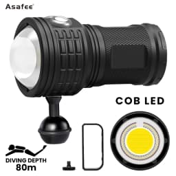 Asafee DRC01 80M 6000LM Underwater Diving Flashlight 500M Big COB Red Blue Dive Light Waterproof Photography Diving Fill Light