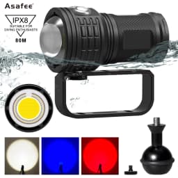 Asafee DRC01 80M 6000LM Underwater Diving Flashlight 500M Big COB Red Blue Dive Light Waterproof Photography Diving Fill Light