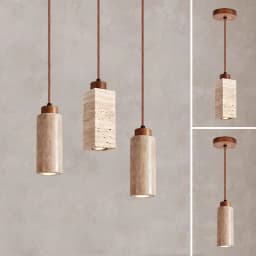 Yellow Stone Pendant Light Dining Table Japan Wabi-Sabi Travertine Droplight Nordic Bedside Restaurant Aisle Hanging Lamp