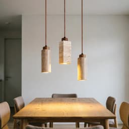 Yellow Stone Pendant Light Dining Table Japan Wabi-Sabi Travertine Droplight Nordic Bedside Restaurant Aisle Hanging Lamp