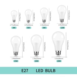 10pcs/lot E27 E14 B22 LED Bulb12-85V 20W 18W 15W 12W 9W 6W 3WLampada LED Light Bombilla Spotlight Lighting Cold/Warm White Lamp