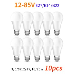 10pcs/lot E27 E14 B22 LED Bulb12-85V 20W 18W 15W 12W 9W 6W 3WLampada LED Light Bombilla Spotlight Lighting Cold/Warm White Lamp
