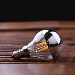 Genixgreen E12 E14 LED Mirror Light Bulb Dimmable 4W G45 Top Silver Crown Globe 2700K Decor Corridor G14 Half Chrome Edison Bulb
