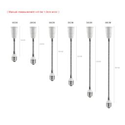16CM 20CM 30CM 35CM 50CM 60CM Flexible E27 to E27 LED Bulb Extension Lamp Holder Light Socket 110V-220V LED Lamp Holder Converte